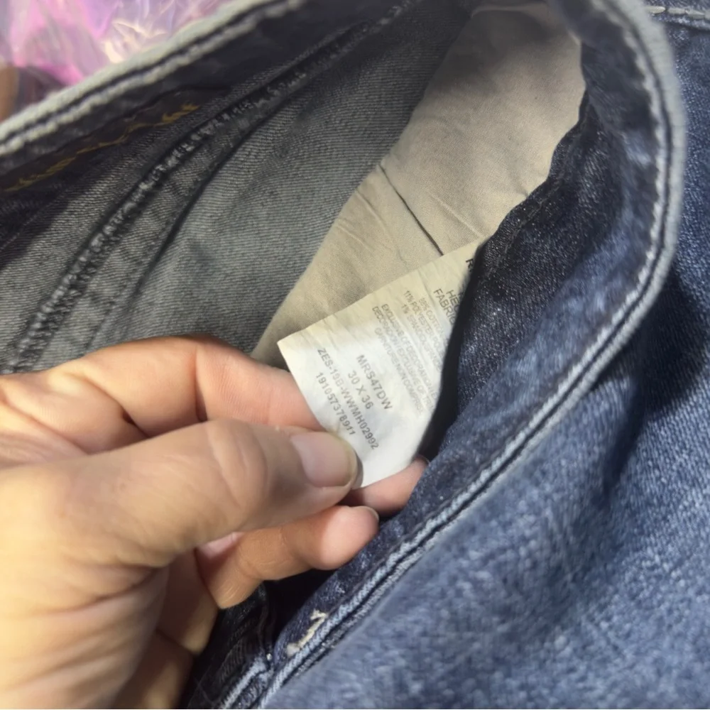 Rock 47 Denim Jeans Wrangler Western Slim Straight 30x36 - Picture 5 of 6